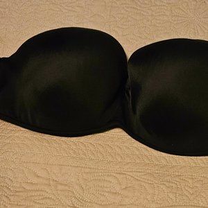 Cacique Bra 46D Black Strapless Lane Bryant Underwire No Straps